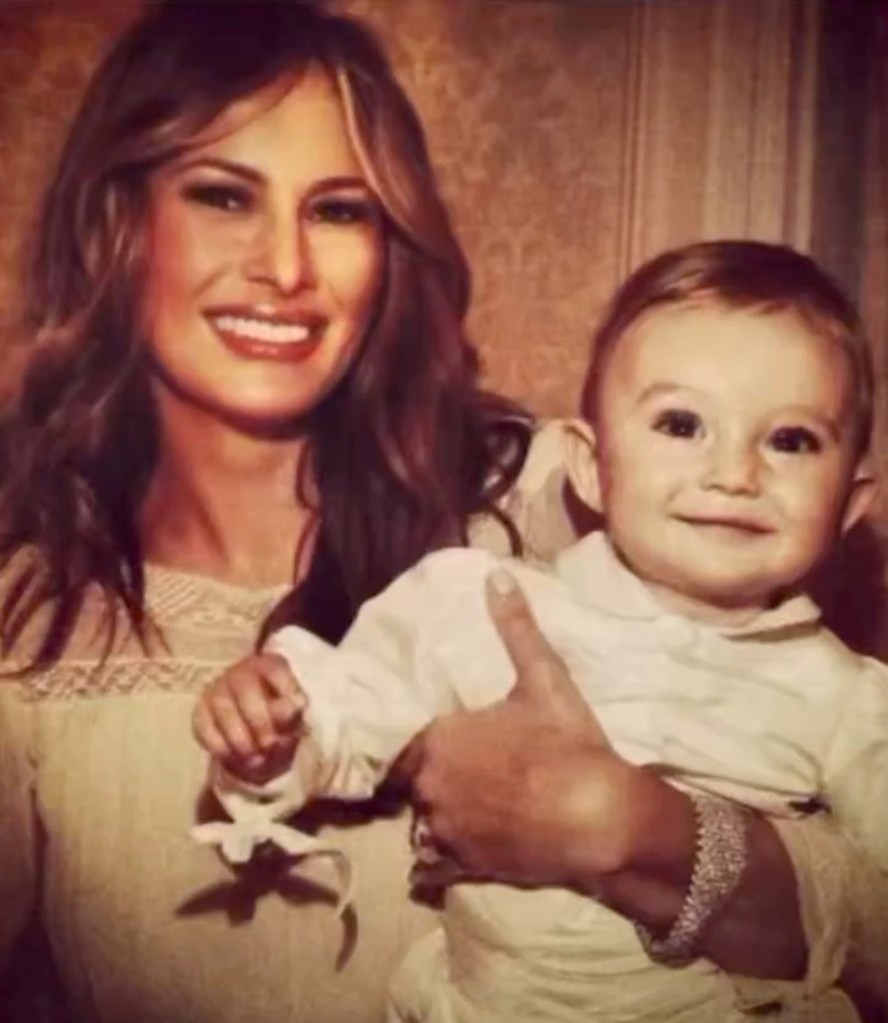 Empty-nest Melania Trump shares baby photo of son Barron in new book promo